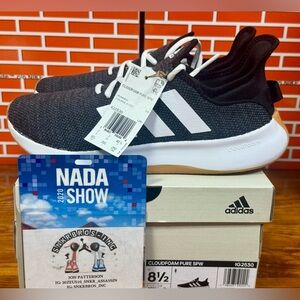 🌤️Size 8.5W/7M - adidas Cloudfoam Pure Black White Gum🌤️